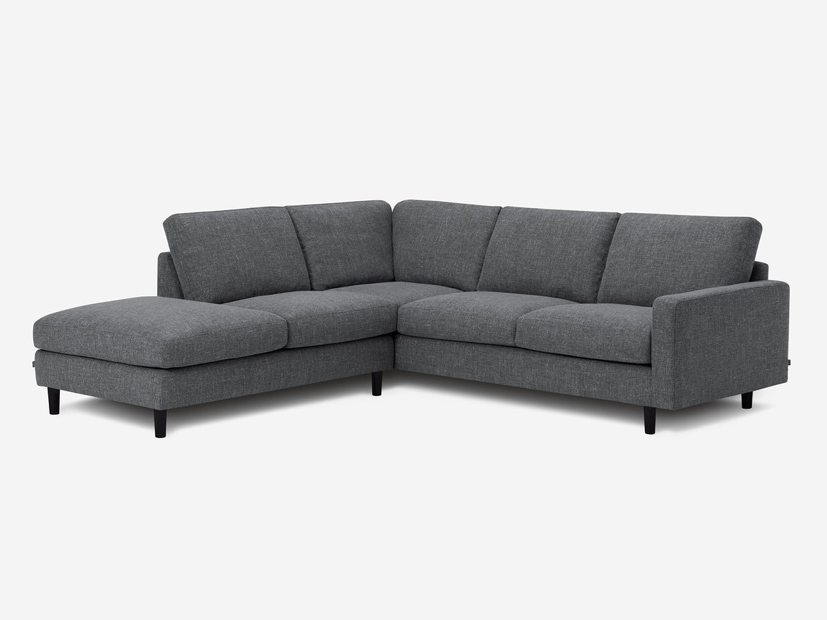 Greta Stone (Discontinued) with Black Ash Legs - Left Hand Facing Backless Chaise