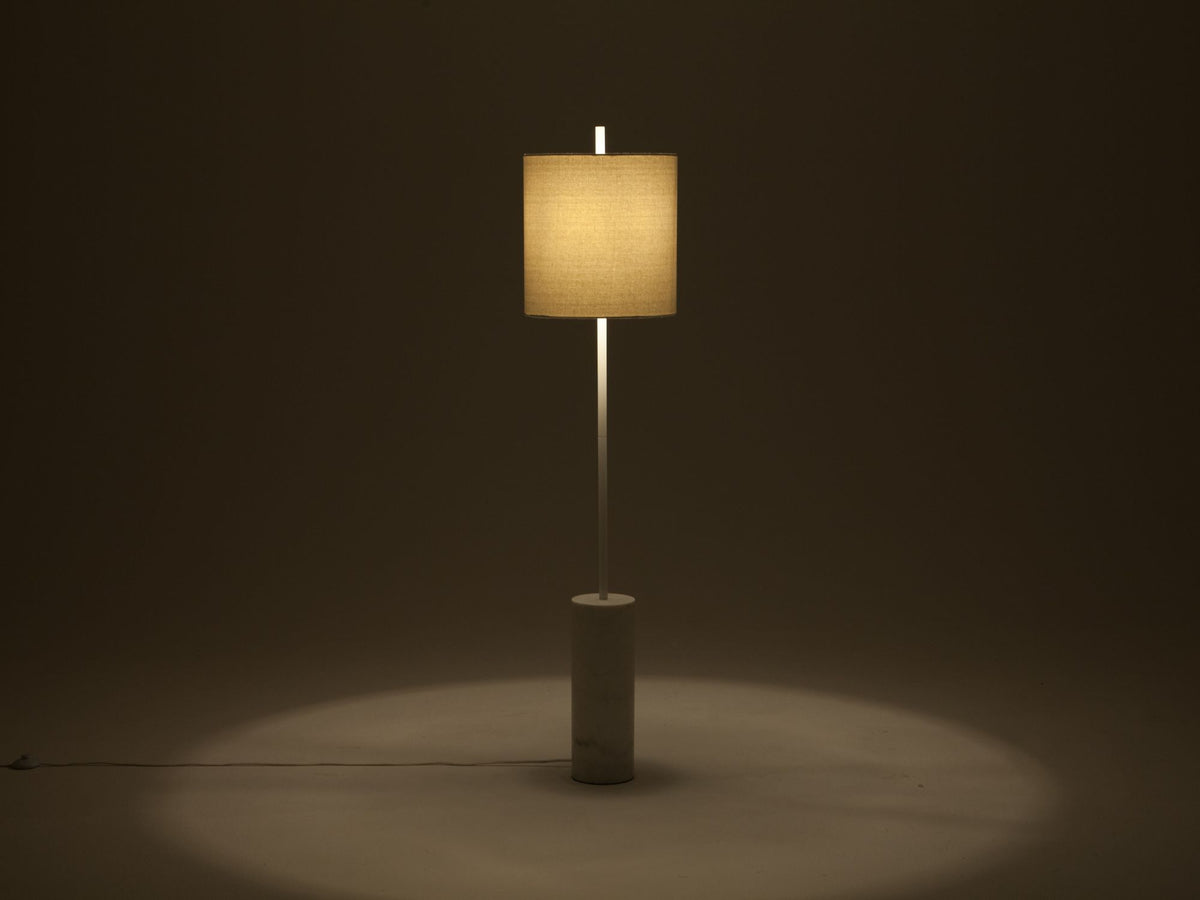 Drum Floor Lamp – White / White Shade – view 3