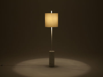 Drum Floor Lamp – White / White Shade – view 3