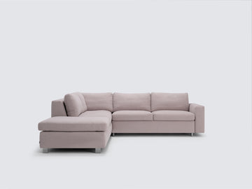 Ava Cloud with Stainless Steel Legs - Left Hand Facing Backless Chaise - Standard Arms