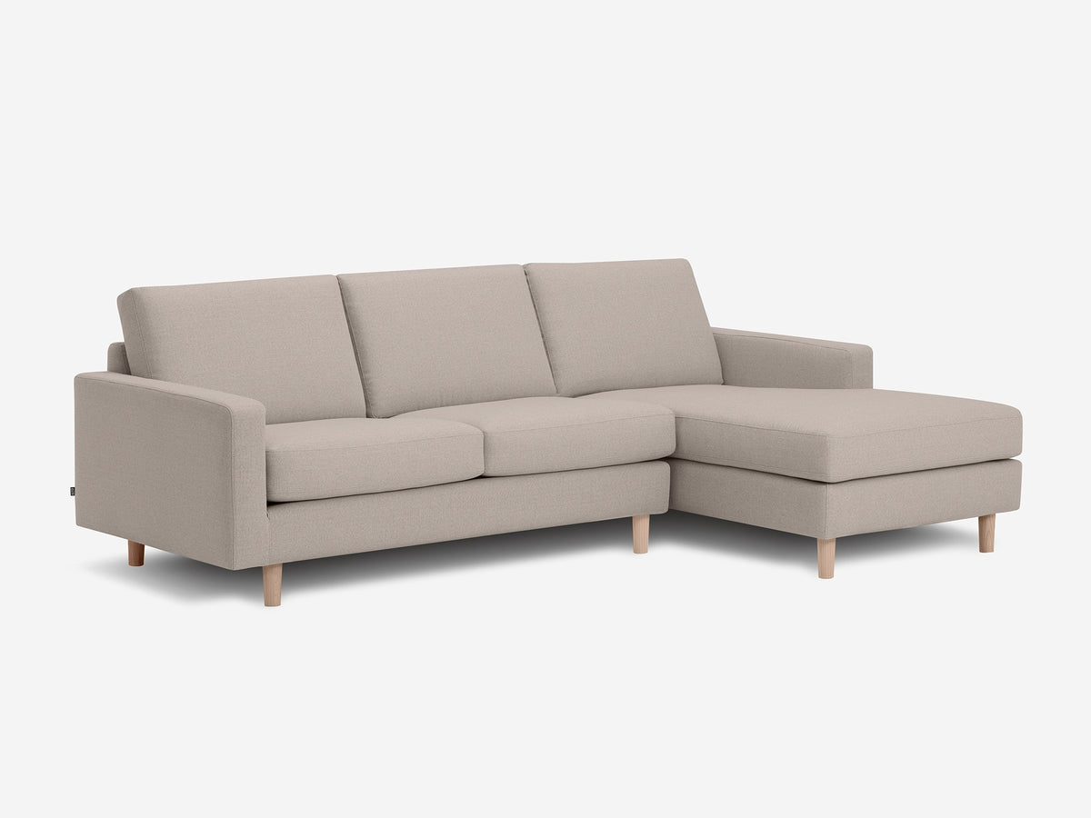 Grade 30 Panama Natural with Oak Legs - Right Hand Facing Chaise