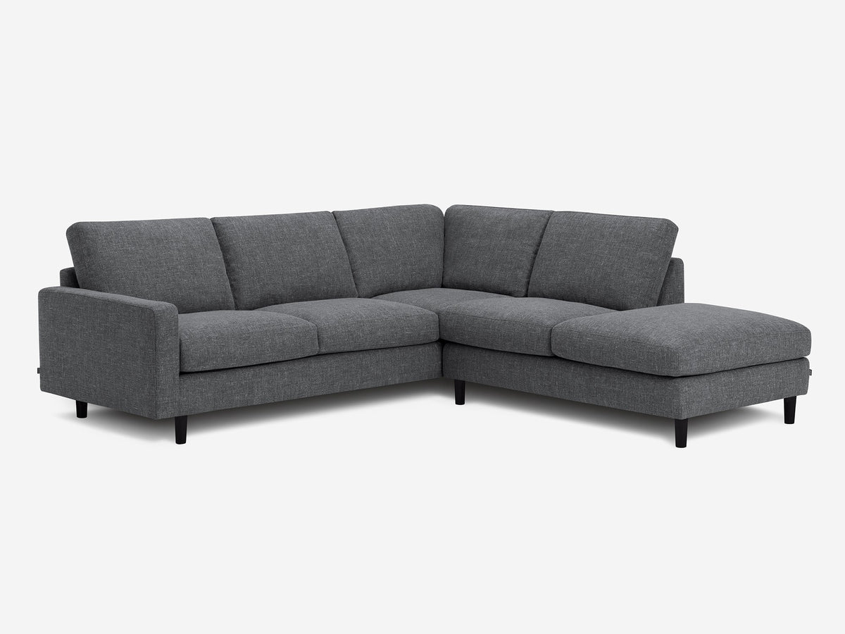 Greta Stone (Discontinued) with Black Ash Legs - Right Hand Facing Backless Chaise