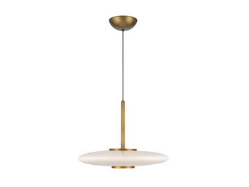 Kyoto Pendant – Vintage Brass/Glossy Opal Glass