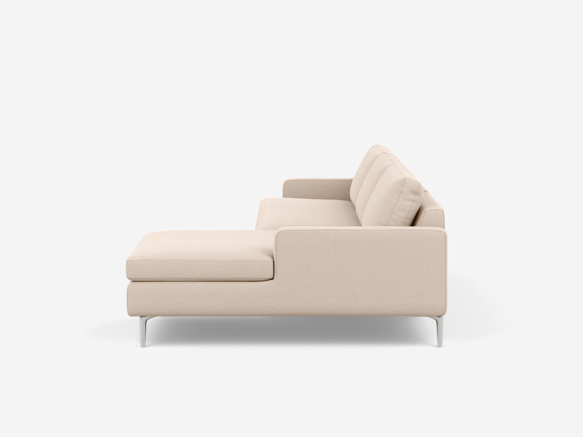 Grade 30 Panama Natural avec pattes aluminium - méridienne droitière