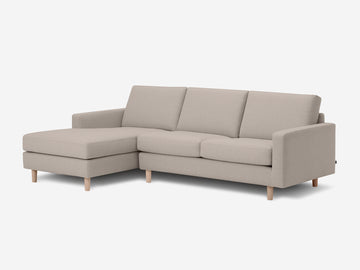 Grade 30 Panama Natural with Oak Legs - Left Hand Facing Chaise