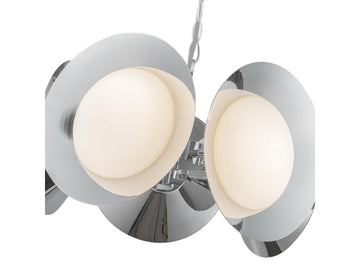 Cleo Chandelier – Chrome/Opal Glass – view 2