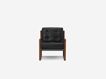 Suave Nero - Back: Cotton Duck Black - Walnut Wood Frame