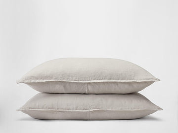 Silk & Snow Flax Sham Set – Standard / Oat