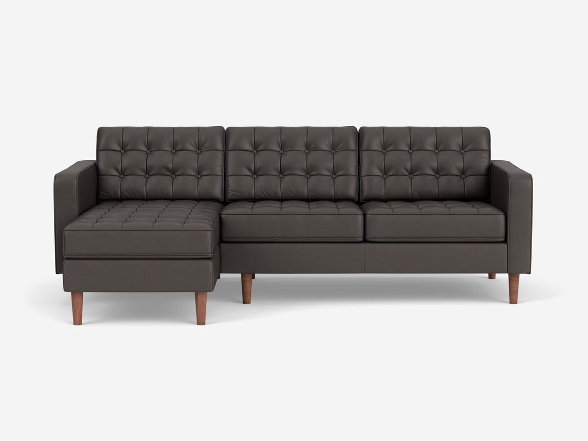 Evoque Ardesia with walnut Legs - Left Hand Facing Chaise - Regular Arm Height