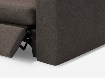 Onno Charcoal Warm Grey with Additional Headrest - Wide Seat - Left Hand Facing Backless Chaise - Wide Track Arm