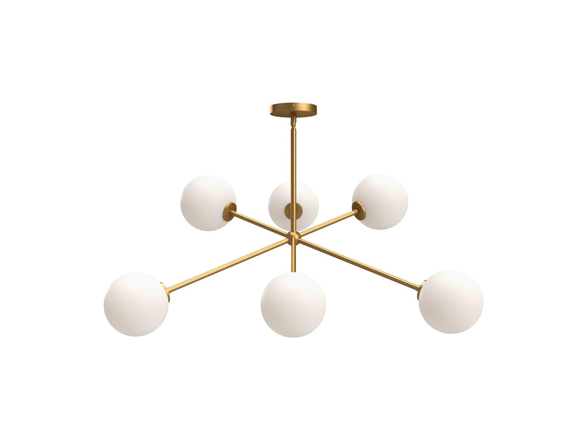 Cassia Chandelier – Aged Gold/Opal Matte Glass