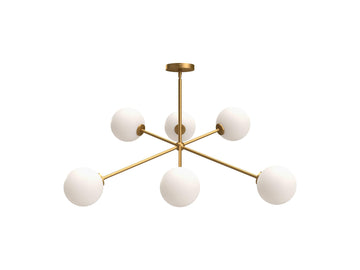 Cassia Chandelier – Aged Gold/Opal Matte Glass