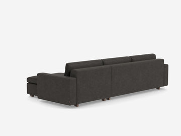 Coda Ash with Walnut Legs - Standard Arms - Queen - Right Hand Facing Storage Chaise