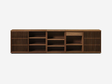 Extra Wide - Walnut - Slatted Doors