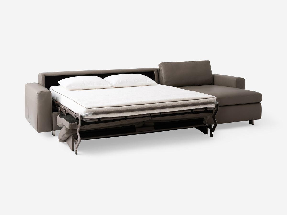Suave Chrome with Stainless Steel Legs - Standard Arms - Queen - Right Hand Facing Storage Chaise