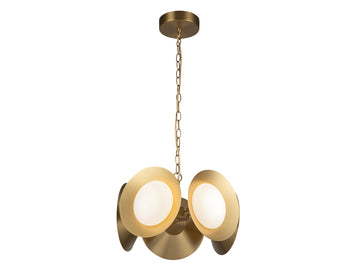 Cleo Chandelier – Brushed Gold/Opal Glass
