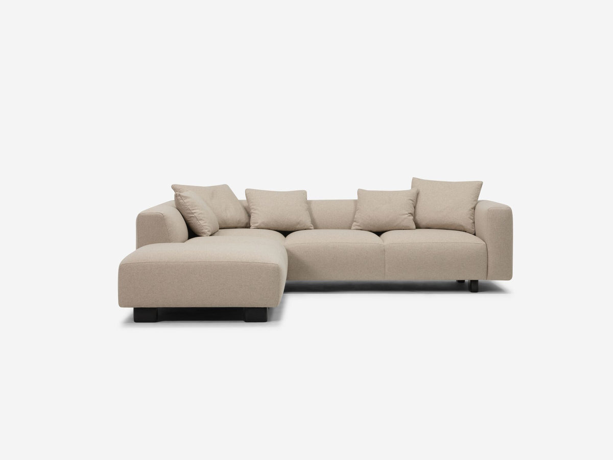 Lana Taupe with Black Stadium Legs - Left Hand Facing Backless Chaise