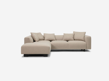 Lana Taupe with Black Stadium Legs - Left Hand Facing Backless Chaise