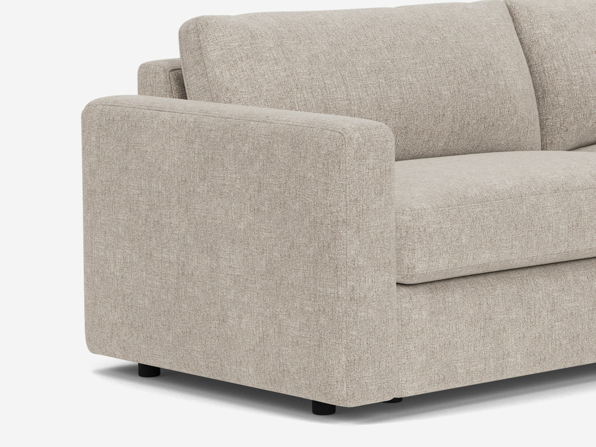 Polo Grey Fabric - Shallow - Narrow Track Arms