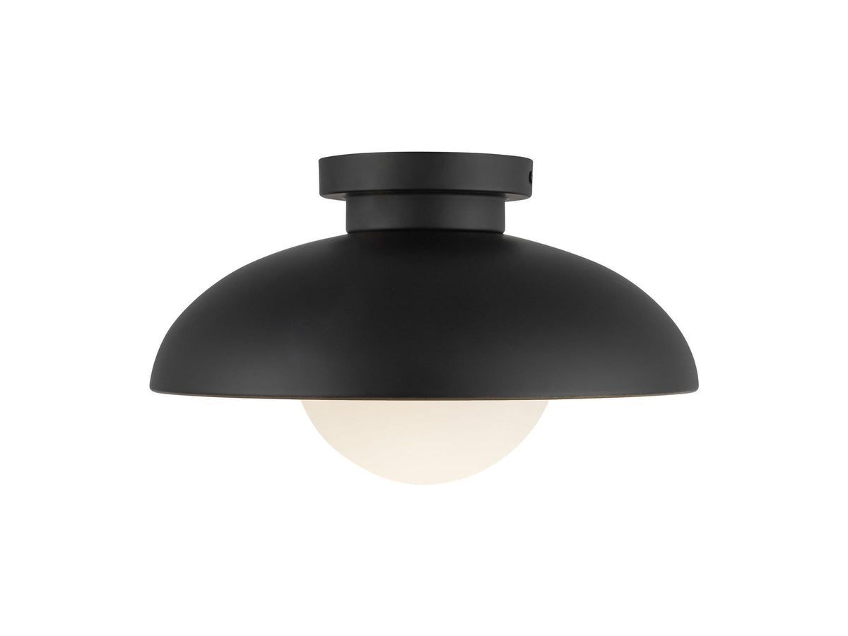 Rubio Flush Mount Light – 12" / Matte Black/Opal Matte Glass