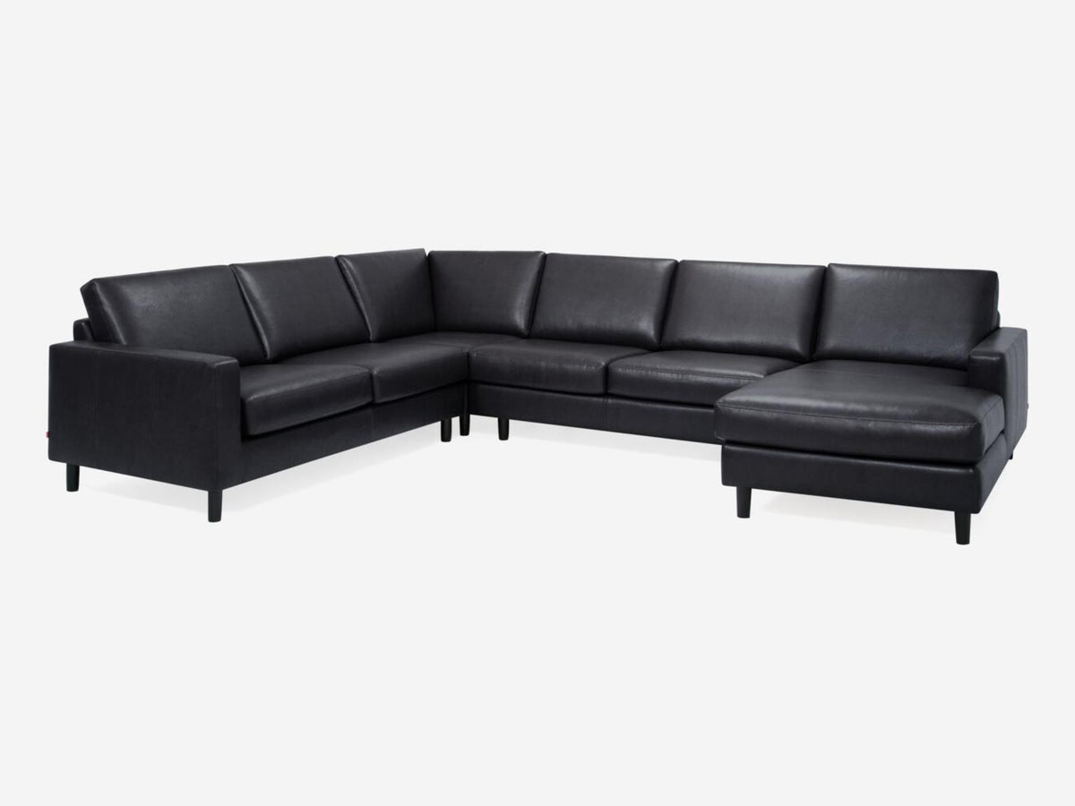 Grade 300 Broadway Onyx with Black Ash Legs - Right Hand Facing Chaise
