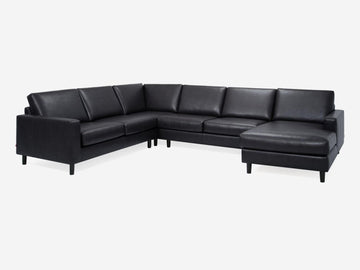 Grade 300 Broadway Onyx with Black Ash Legs - Right Hand Facing Chaise