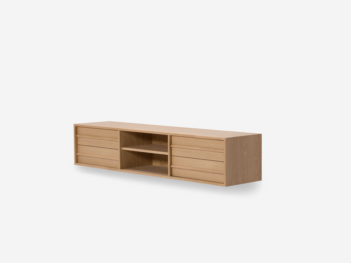 Marcel Floating Media Unit – 72" / Oak – view 4