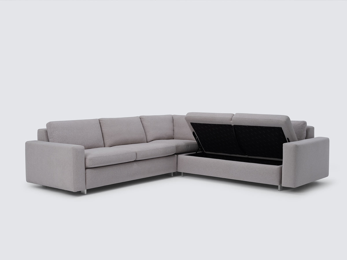 Ava Cloud with Stainless Steel Legs - Standard Arms - Right Hand Facing Storage Loveseat