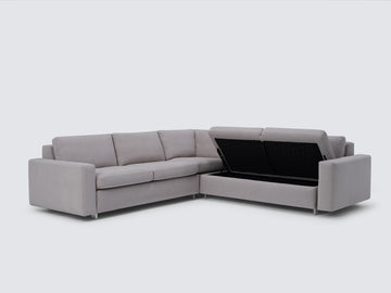 Ava Cloud with Stainless Steel Legs - Standard Arms - Right Hand Facing Storage Loveseat
