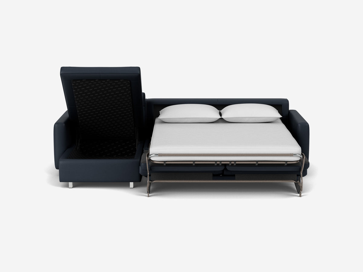 Evoque Atlantic with Stainless Steel Legs - Narrow Arms - Double - Left Hand Facing Storage Chaise