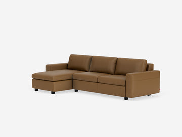 Rein Toast with Black Ash Legs - Standard Arms - Double - Left Hand Facing Storage Chaise