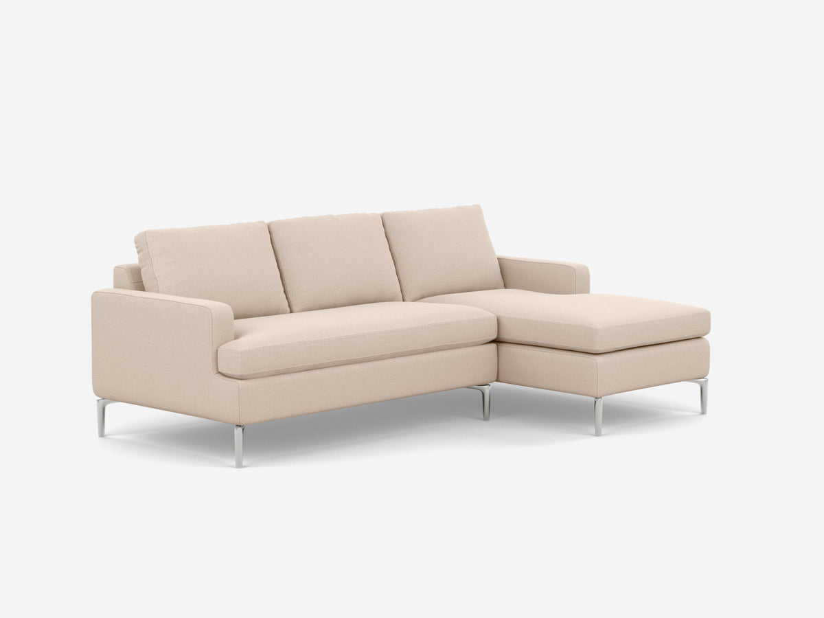 Grade 30 Panama Natural with Aluminum Legs - Right Hand Facing Chaise