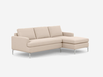 Grade 30 Panama Natural with Aluminum Legs - Right Hand Facing Chaise