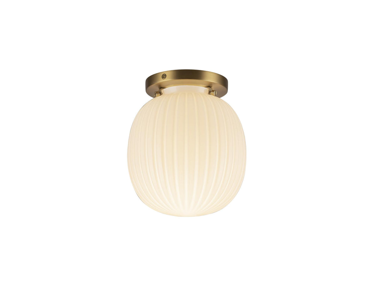 Cherise Semi-Flush Mount Light – 7" / Brushed Gold/Glossy Ribbed Opal Glass – view 2