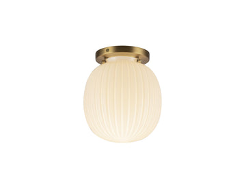 Cherise Semi-Flush Mount Light – 7" / Brushed Gold/Glossy Ribbed Opal Glass – view 2