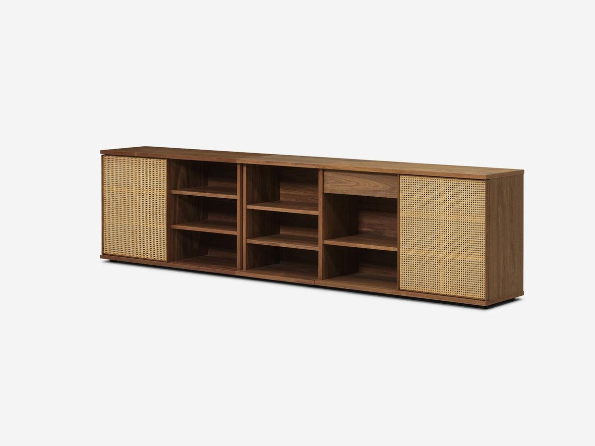 Extra Wide - Walnut - Cane Doors