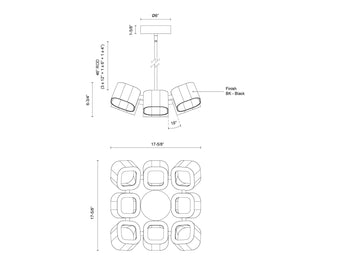 Arena Chandelier – Black – view 4