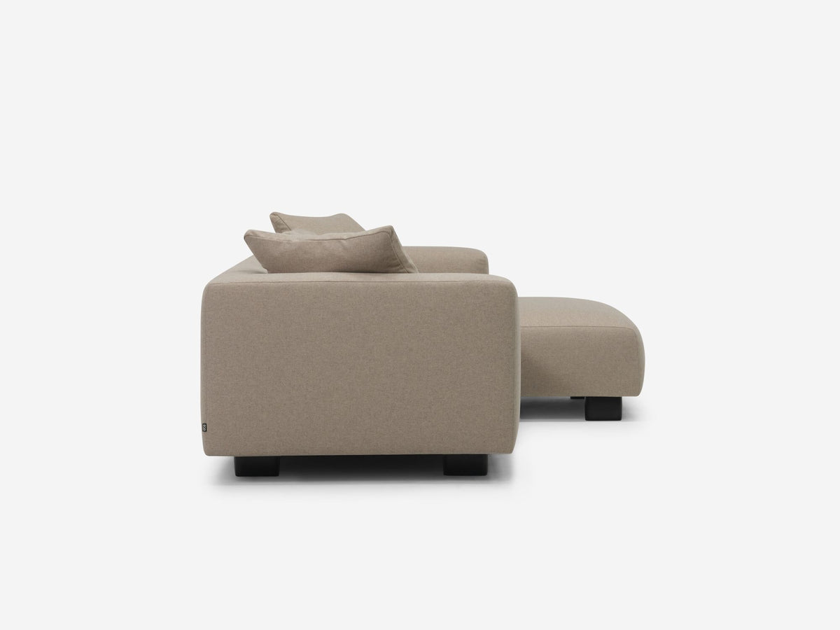 Lana Taupe with Black Stadium Legs - Right Hand Facing Chaise