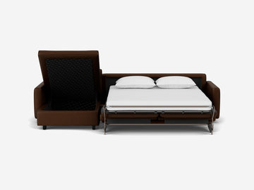 Coachella Madera with Black Ash Legs - Narrow Arms - Queen - Left Hand Facing Storage Chaise