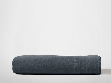 Silk & Snow Flax Flat Sheet – Full / Flint Black