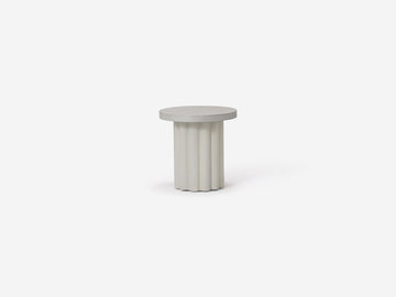 Sculptural Fluted End Table – White