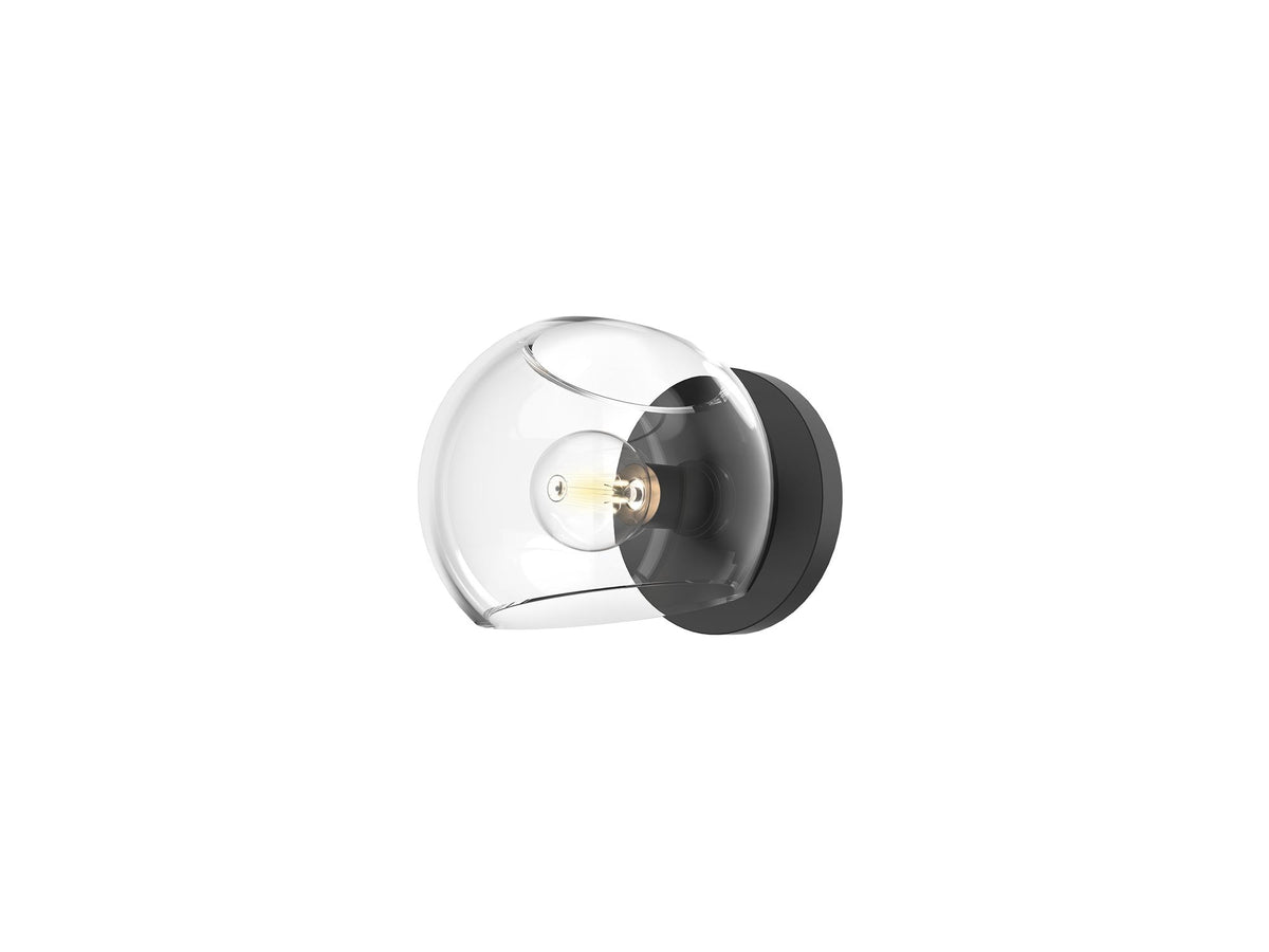 Willow Wall Light – 6" / Clear Glass/Matte Black