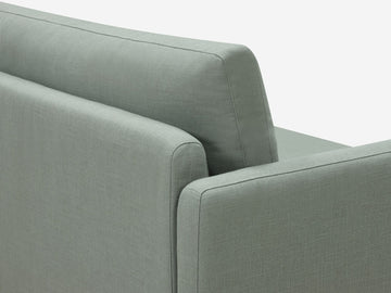 Aspen Mist Fabric - Shallow (35") - 32.5" Seat Width - Narrow Arms - Metal Tubular Legs