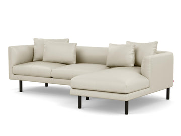 Venice Steel with Black Ash Legs - Right Hand Facing Chaise