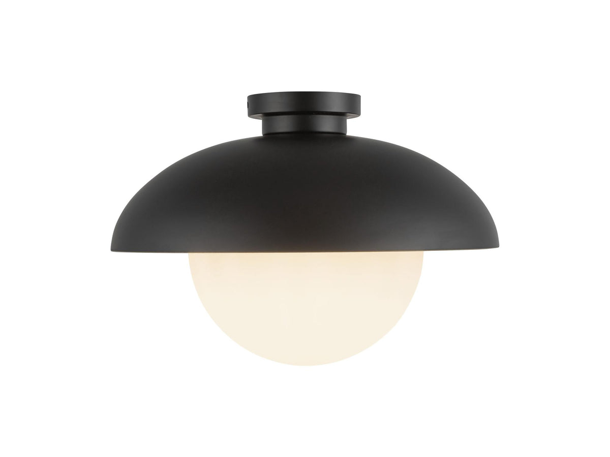 Rubio Flush Mount Light – 16" / Matte Black/Opal Matte Glass