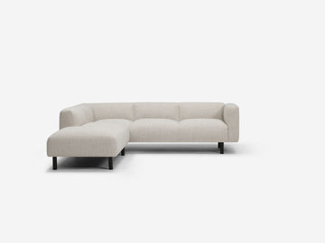 Arctic Pebble - Black Peg Legs - Left Hand Facing Backless Chaise