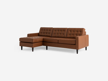 Classic Sahara with Black Ash Legs - Left Hand Facing Chaise - Low Arm Height