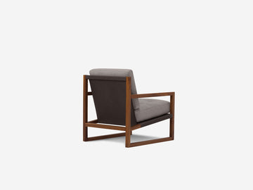 Ava Haze - Back: Cotton Duck Black - Walnut Wood Frame