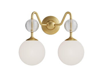 Celia Wall Sconce – 15" / Brushed Gold/Opal Glass