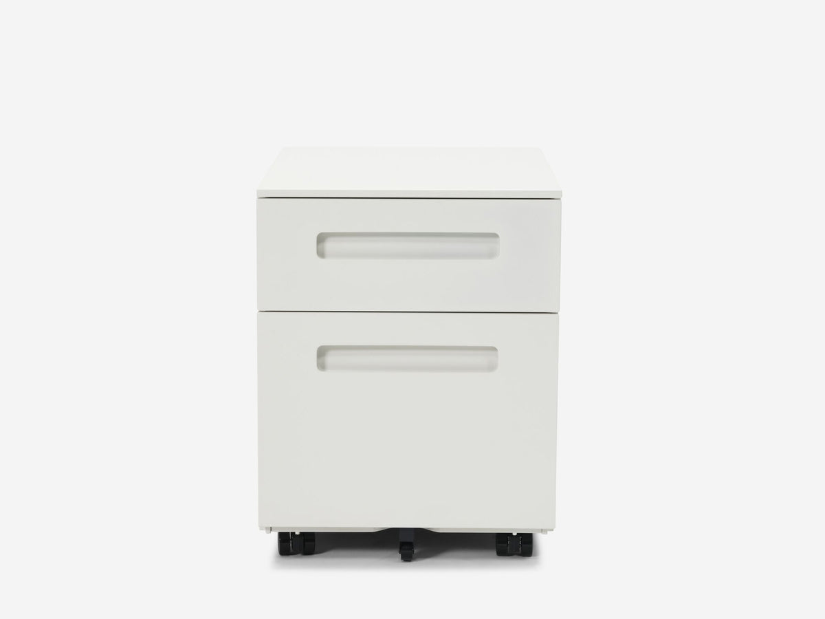Novah Mobile Pedestal with Optional Cushion – White